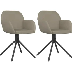 Stoelen*vidaXL Eetkamerstoelen draaibaar 2 st fluweel Lichtgrijs