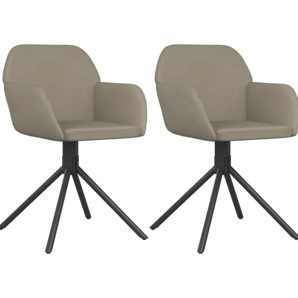 Stoelen*vidaXL Eetkamerstoelen draaibaar 2 st fluweel Lichtgrijs