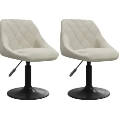 Stoelen*vidaXL Eetkamerstoelen draaibaar 2 st fluweel crèmekleurig Crème