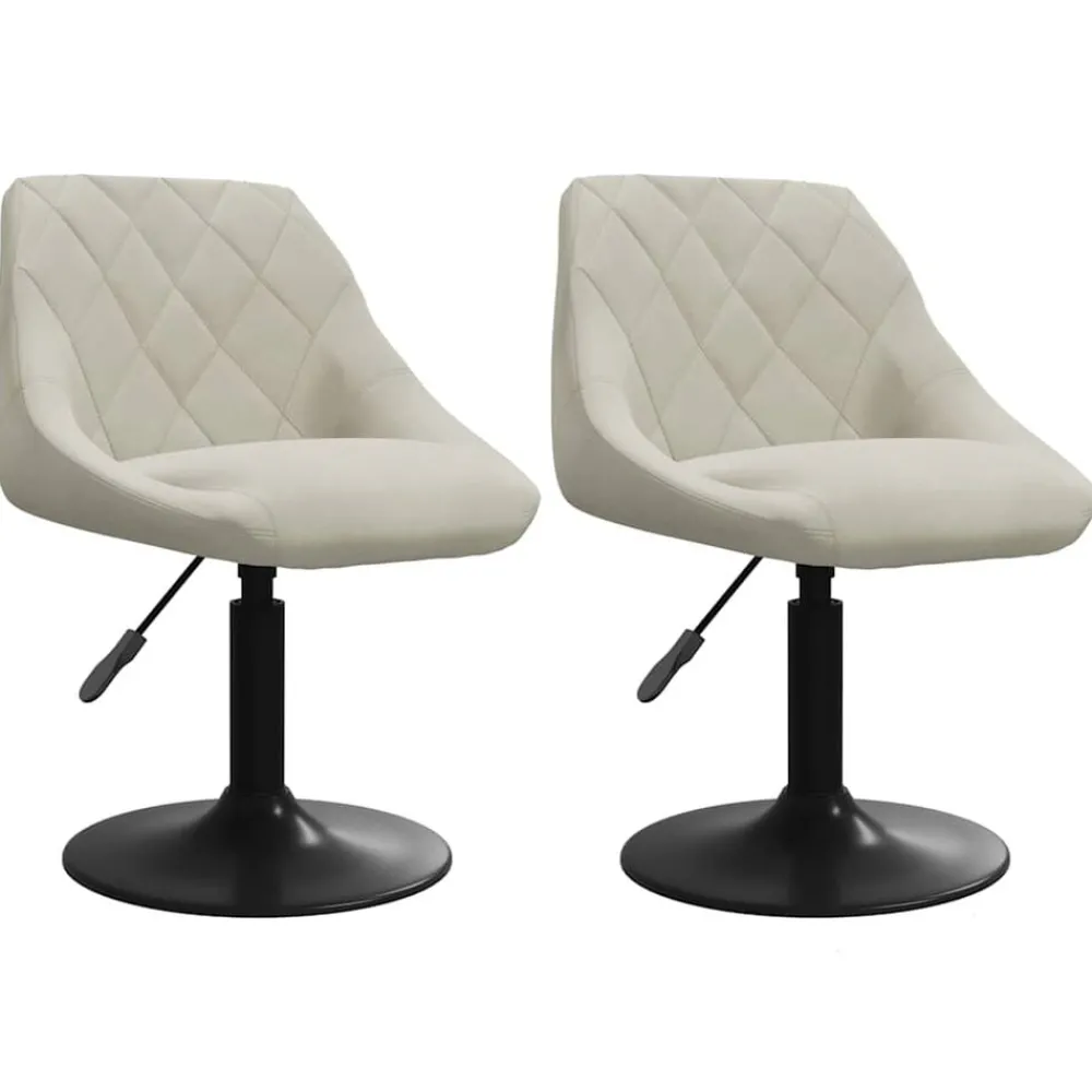 Stoelen*vidaXL Eetkamerstoelen draaibaar 2 st fluweel crèmekleurig Crème