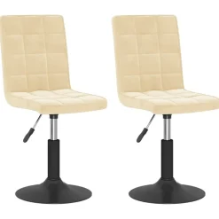 Stoelen*vidaXL Eetkamerstoelen draaibaar 2 st fluweel crèmekleurig Crème