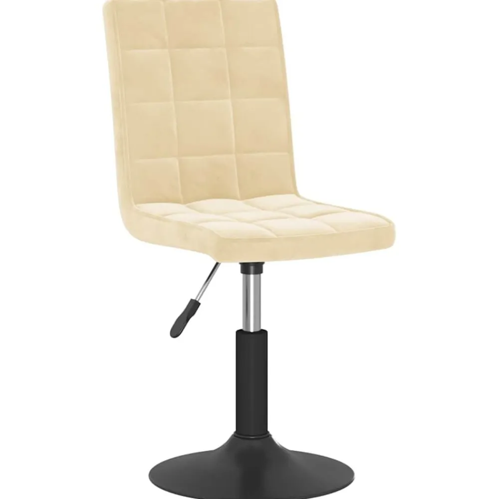 Stoelen*vidaXL Eetkamerstoelen draaibaar 2 st fluweel crèmekleurig Crème