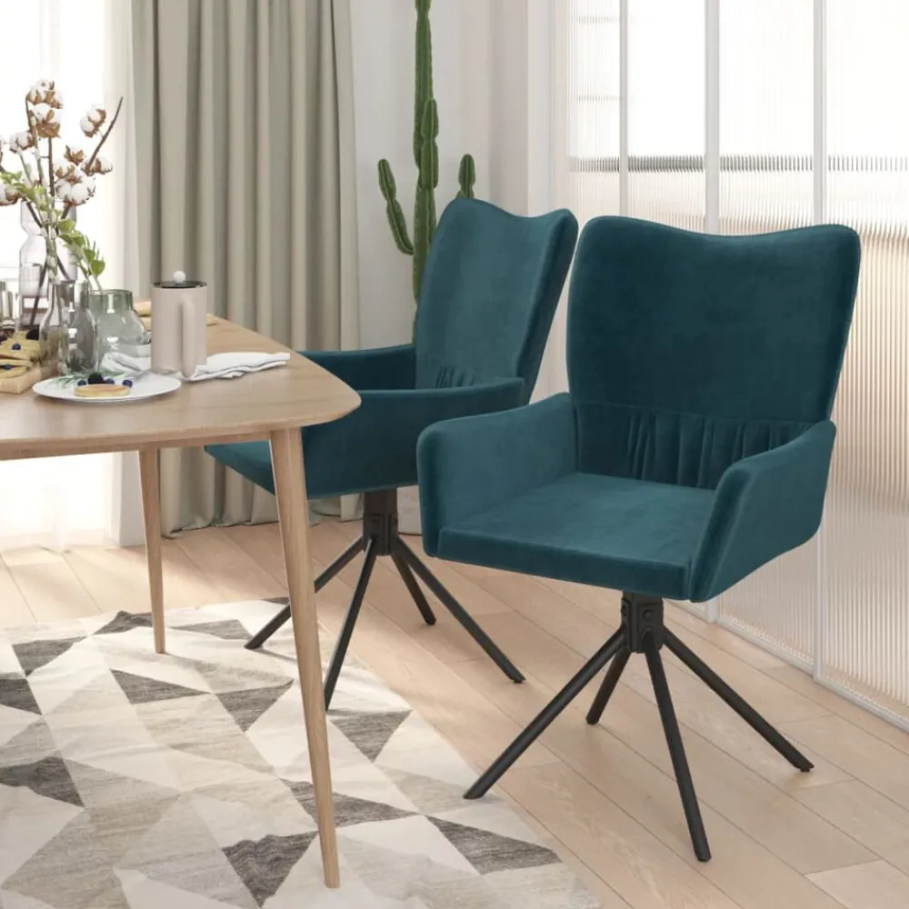 Eetkamerstoelen draaibaar 2 st fluweel>vidaXL Online