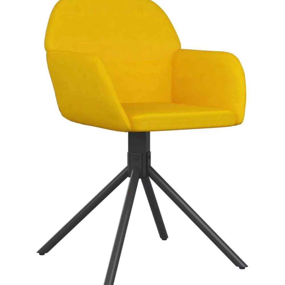 Stoelen*vidaXL Eetkamerstoelen draaibaar 2 st fluweel Geel
