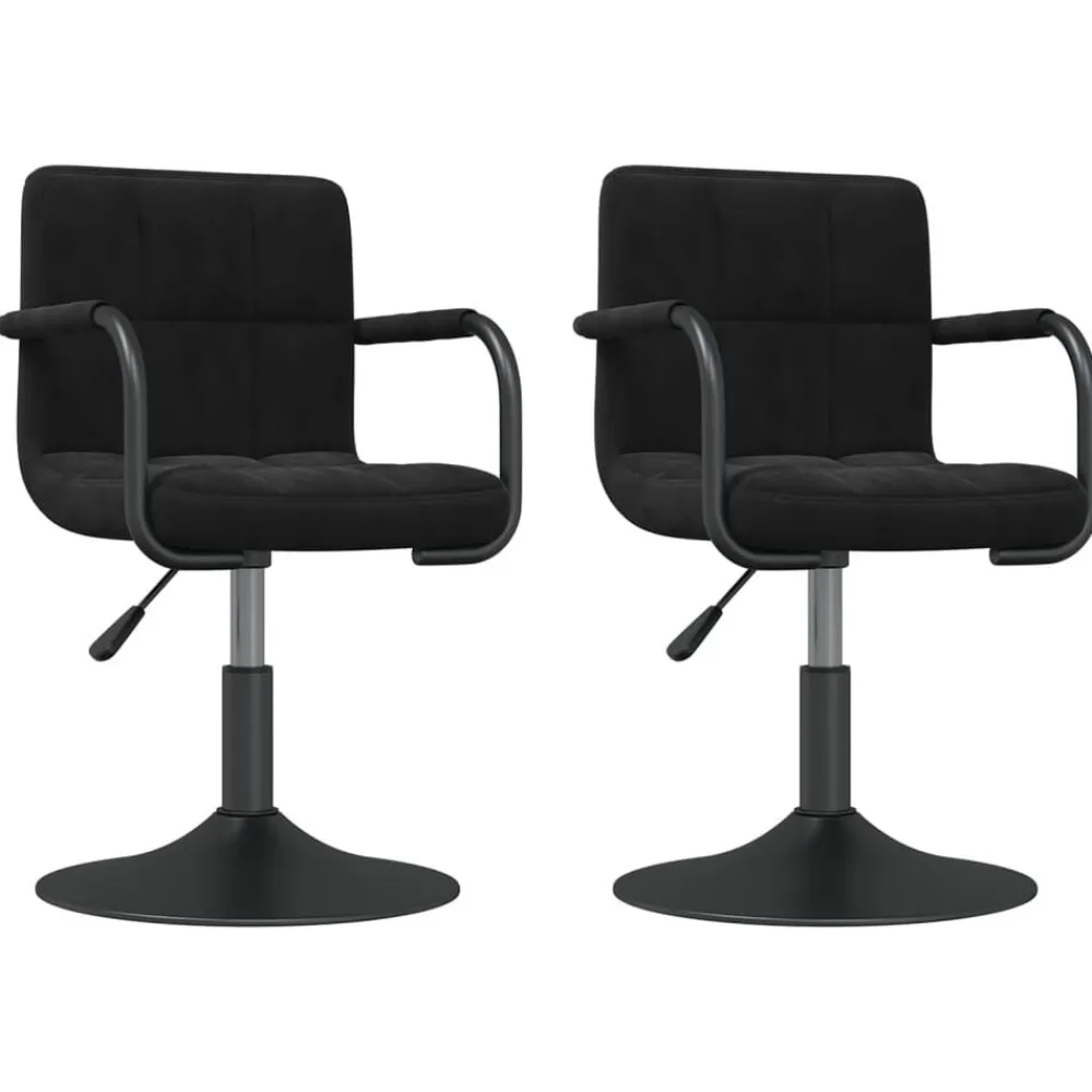 Stoelen*vidaXL Eetkamerstoelen draaibaar 2 st fluweel Zwart