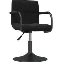 Stoelen*vidaXL Eetkamerstoelen draaibaar 2 st fluweel Zwart