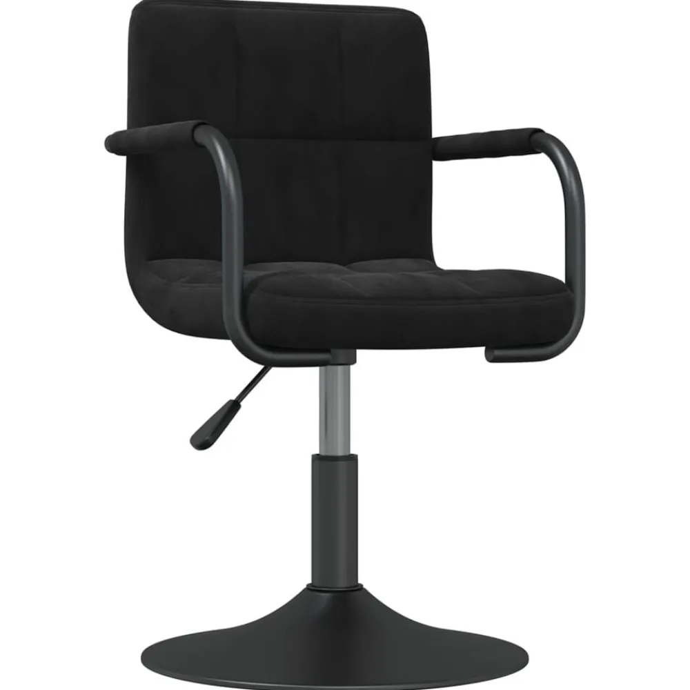 Stoelen*vidaXL Eetkamerstoelen draaibaar 2 st fluweel Zwart
