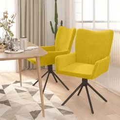 Eetkamerstoelen draaibaar 2 st fluweel><noscript><img width=