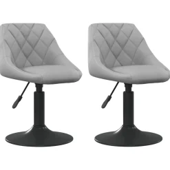 Stoelen*vidaXL Eetkamerstoelen draaibaar 2 st fluweel Lichtgrijs