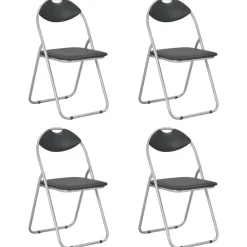 Eetkamerstoelen inklapbaar 4 st kunstleer zwart>vidaXL Discount