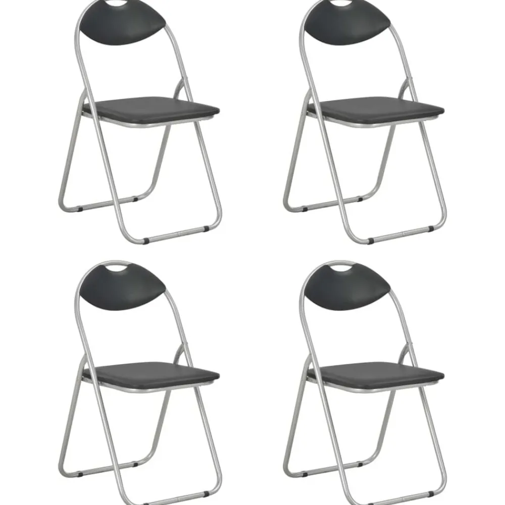 Eetkamerstoelen inklapbaar 4 st kunstleer zwart>vidaXL Discount