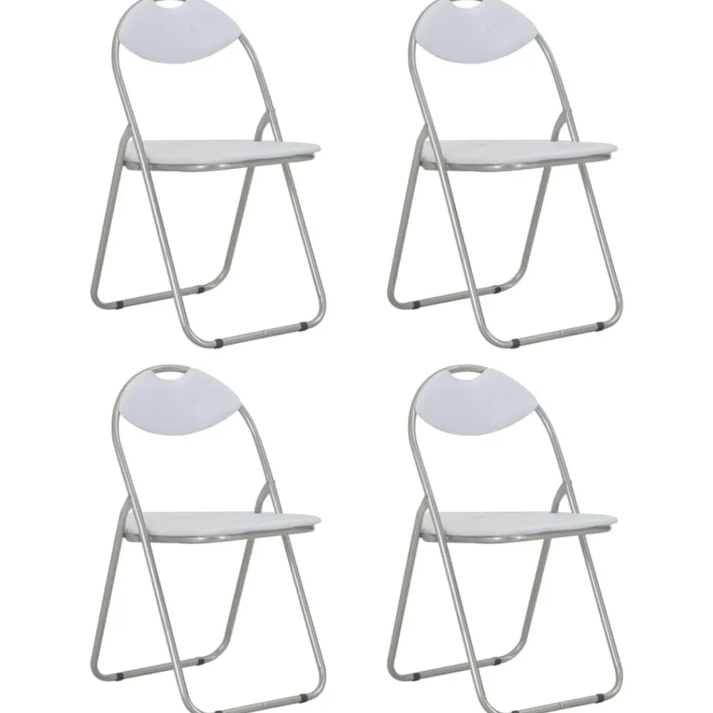 Eetkamerstoelen inklapbaar 4 st kunstleer wit>vidaXL Clearance