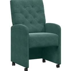 Stoelen*vidaXL Eetkamerstoelen met Wieltjes 2 pcs 58 x 67 x 97 cm Donkergroen