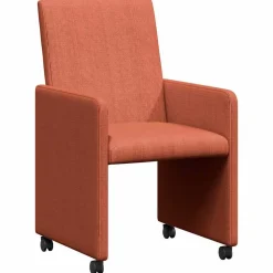 Stoelen*vidaXL Eetkamerstoelen met Wieltjes 2 pcs 57 x 66 x 94 cm Rood-oranje