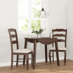 Eetkamerstoelen met kussens 2 stuks bruin massief hout rubber>vidaXL Hot