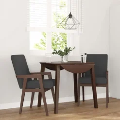 Eetkamerstoelen met kussens 2 stuks bruin massief hout rubber>vidaXL New