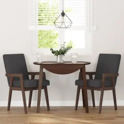 Eetkamerstoelen met kussens 2 stuks bruin massief hout rubber><noscript><img width=