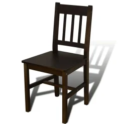 Meubelsets*vidaXL Eettafel met 4 stoelen hout bruin Donkerbruin
