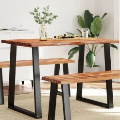 Eettafel met natuurlijke rand 110x70x75 cm massief acaciahout>vidaXL Best