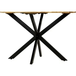 Tafels*vidaXL Eettafel 120x77 cm massief ruw mangohout en staal