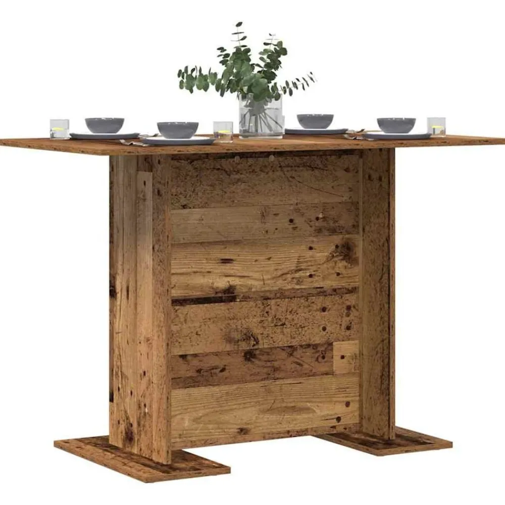 Tafels*vidaXL Eettafel 110x60x75 cm bewerkt hout kleurig Oud hout