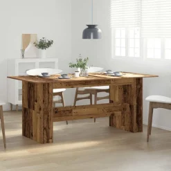 Tafels*vidaXL Eettafel 180x90x76 cm bewerkt hout kleurig Oud hout