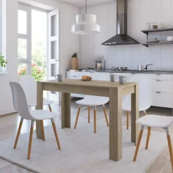 Eettafel 120x60x76 cm bewerkt hout kleurig>vidaXL New