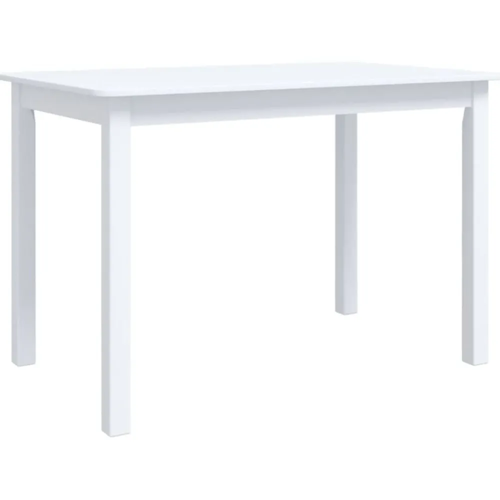 Tafels*vidaXL Eettafel 114x71x75 cm massief rubberwood Wit