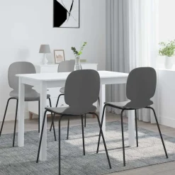 Tafels*vidaXL Eettafel 114x71x75 cm massief rubberwood Wit
