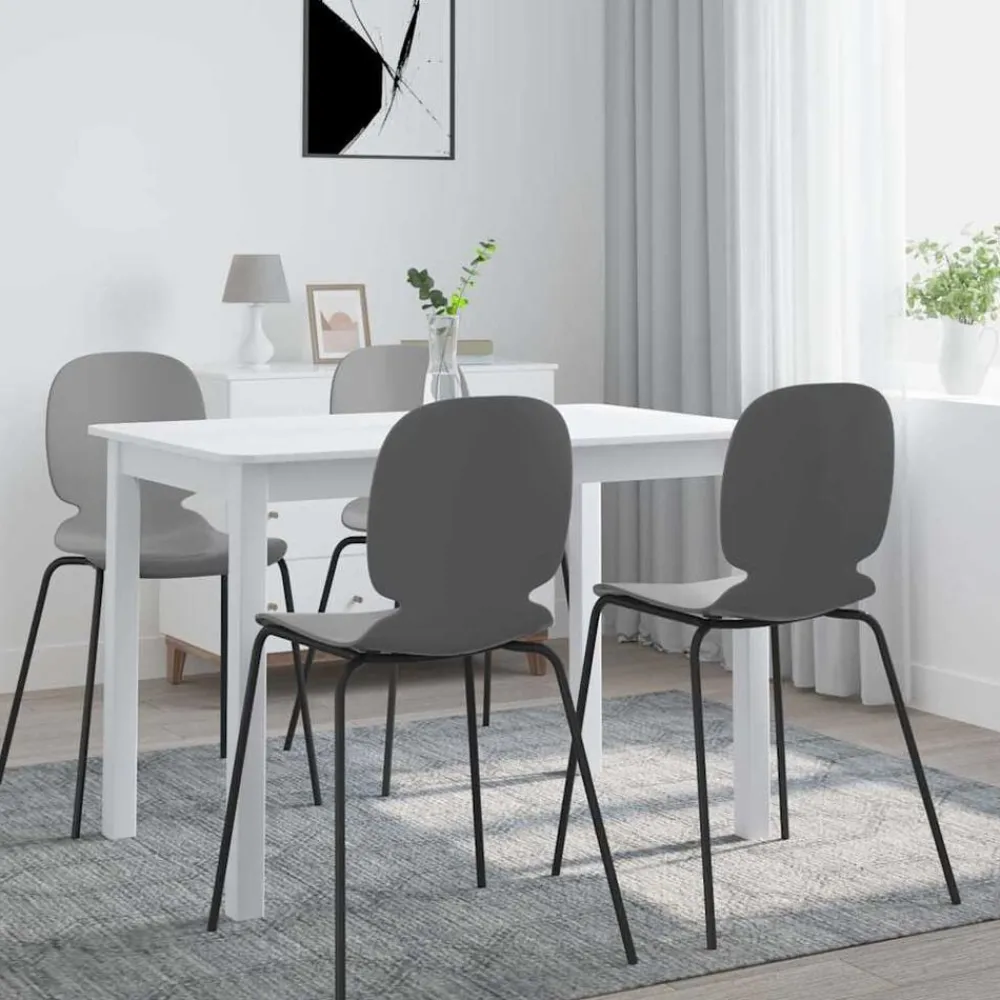 Tafels*vidaXL Eettafel 114x71x75 cm massief rubberwood Wit