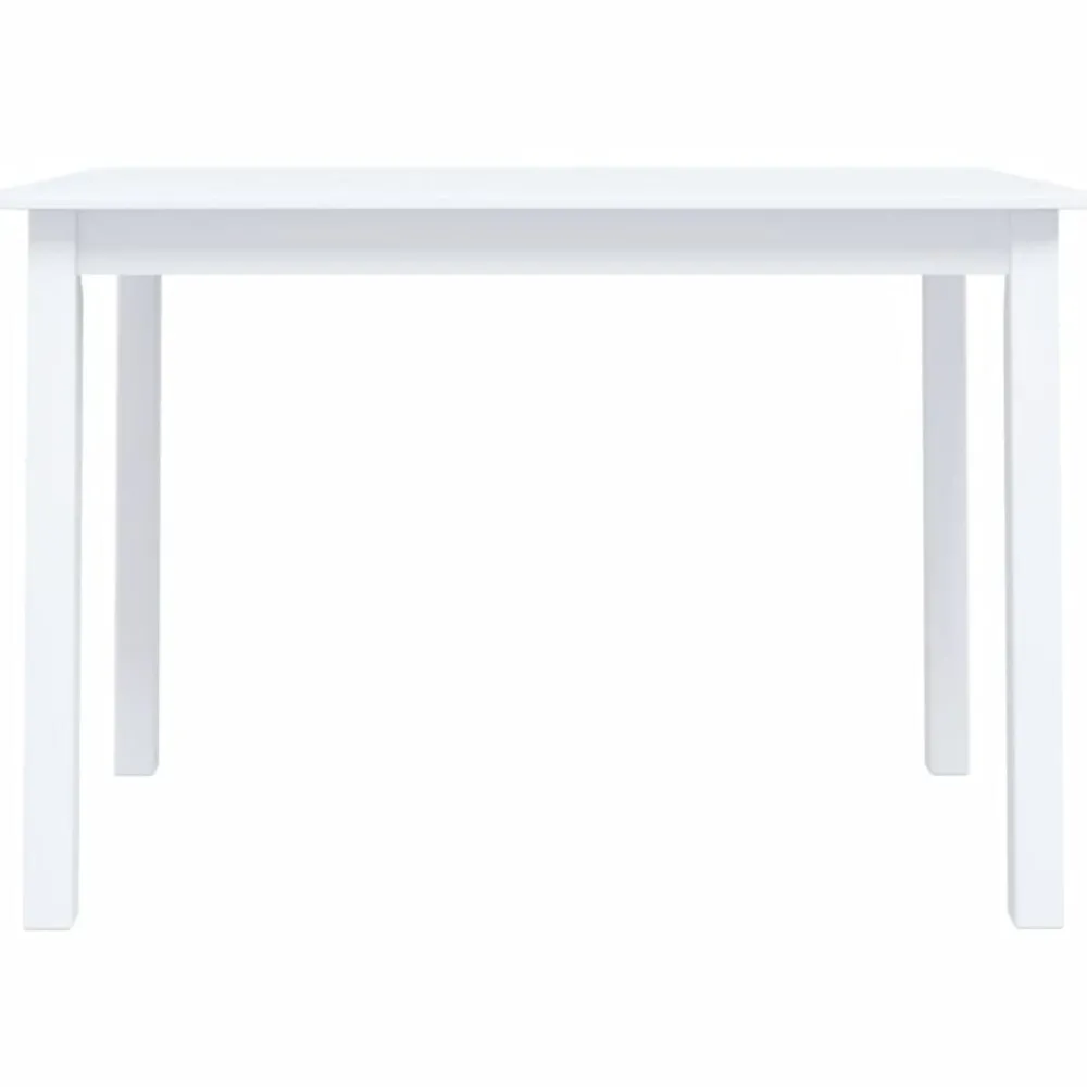 Tafels*vidaXL Eettafel 114x71x75 cm massief rubberwood Wit