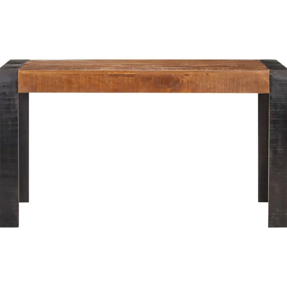 Tafels*vidaXL Eettafel 140x70x76 cm massief ruw mangohout Donkerbruin