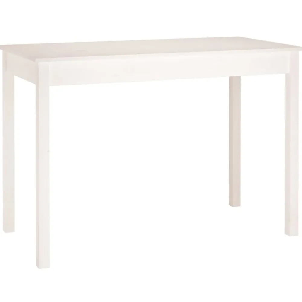 Tafels*vidaXL Eettafel 110x55x75 cm massief grenenhout Wit