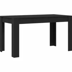 Tafels*vidaXL Eettafel 140 x 74,5 x 76 cm Bewerkt hout Zwart eiken