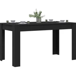 Tafels*vidaXL Eettafel 140 x 74,5 x 76 cm Bewerkt hout Zwart eiken