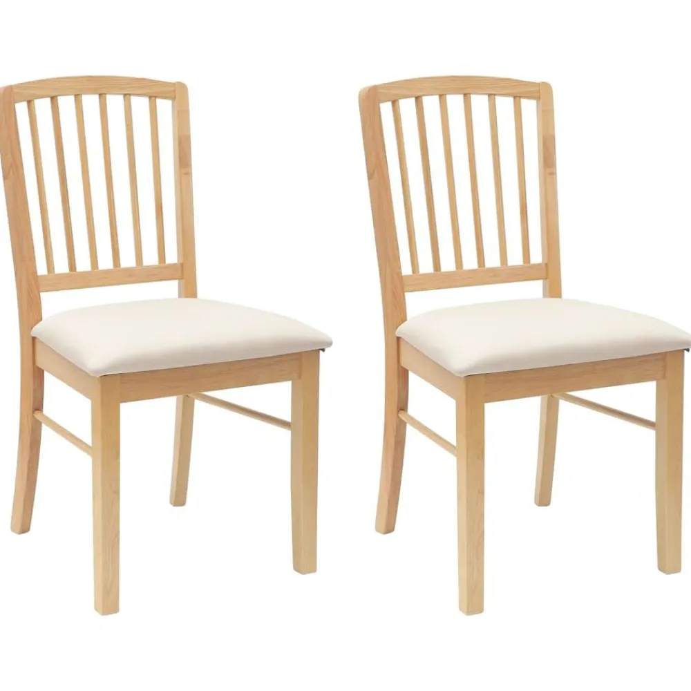 Stoelen*vidaXL Eettafelstoelen 2 pcs Naturel 50 x 52,5 x 91 cm Natuurlijk en licht