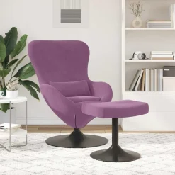 Egg Chair met Voetsteun Fluweel><noscript><img width=