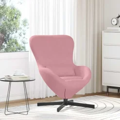 Stoelen*vidaXL Eivormige stoel 63 x 73 x 90 cm Fluweel Roze