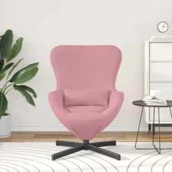 Stoelen*vidaXL Eivormige stoel 63 x 73 x 90 cm Fluweel Roze