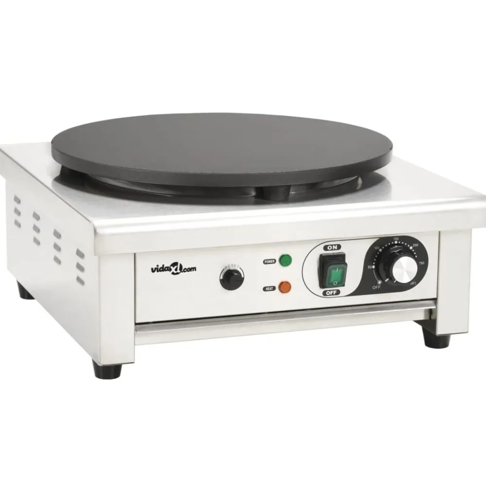Keuken & Eetkamer*vidaXL Elektrische crêpemaker met lekbakje 40 cm 3000 W