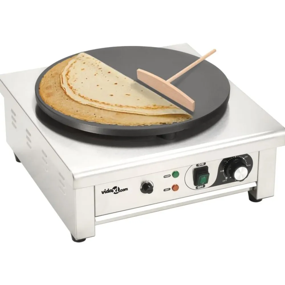Keuken & Eetkamer*vidaXL Elektrische crêpemaker met lekbakje 40 cm 3000 W