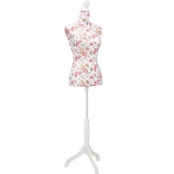 Etalagepop torso vrouw katoen met rozenprint>vidaXL Sale