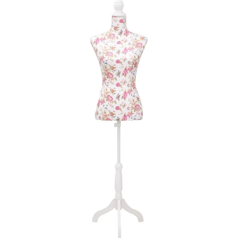 Etalagepop torso vrouw katoen met rozenprint>vidaXL Sale