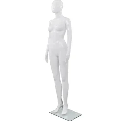 Etalagepop vrouwelijk met glazen voet 175 cm glanzend>vidaXL Clearance