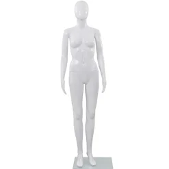 Etalagepop vrouwelijk met glazen voet 175 cm glanzend>vidaXL Clearance