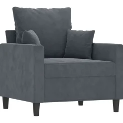 Banken*vidaXL Fauteuil 60 cm fluweel Donkergrijs