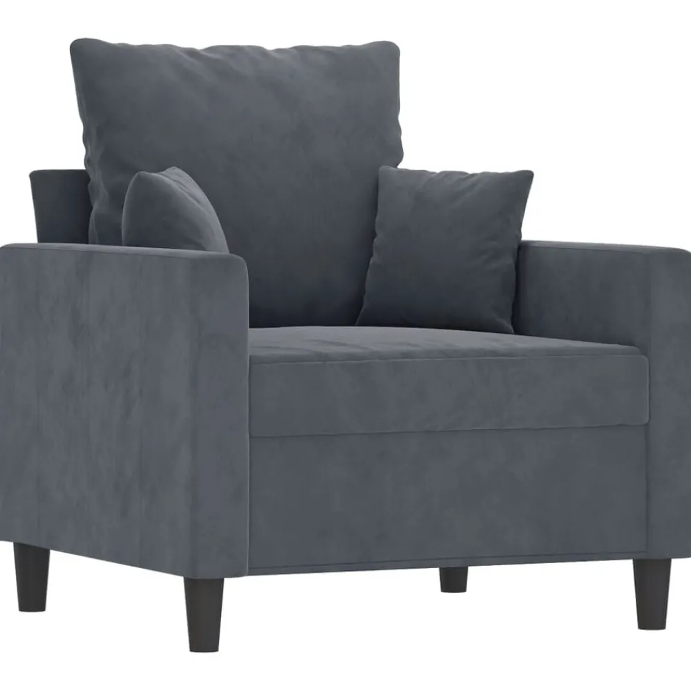 Banken*vidaXL Fauteuil 60 cm fluweel Donkergrijs