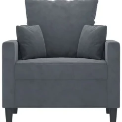 Banken*vidaXL Fauteuil 60 cm fluweel Donkergrijs