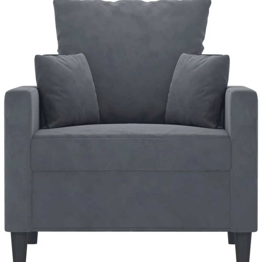 Banken*vidaXL Fauteuil 60 cm fluweel Donkergrijs