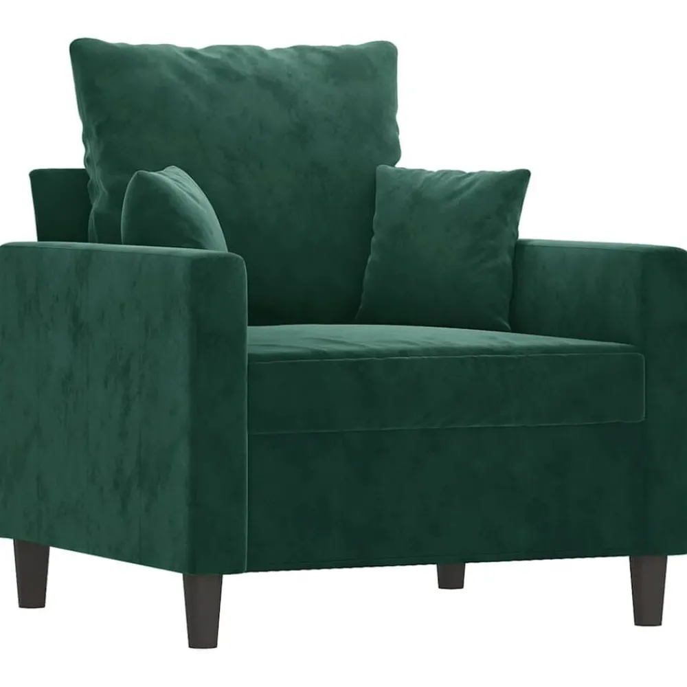 Banken*vidaXL Fauteuil 60 cm fluweel Donkergroen